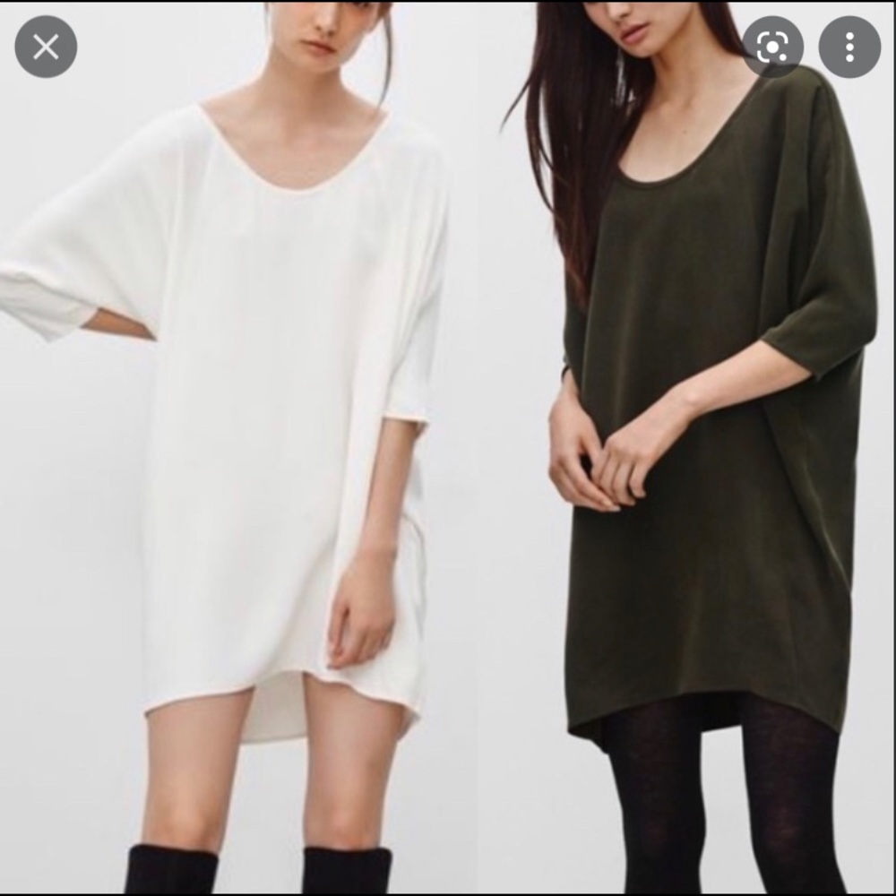 Aritizia Babaton cream Wyatt silk dress - S
